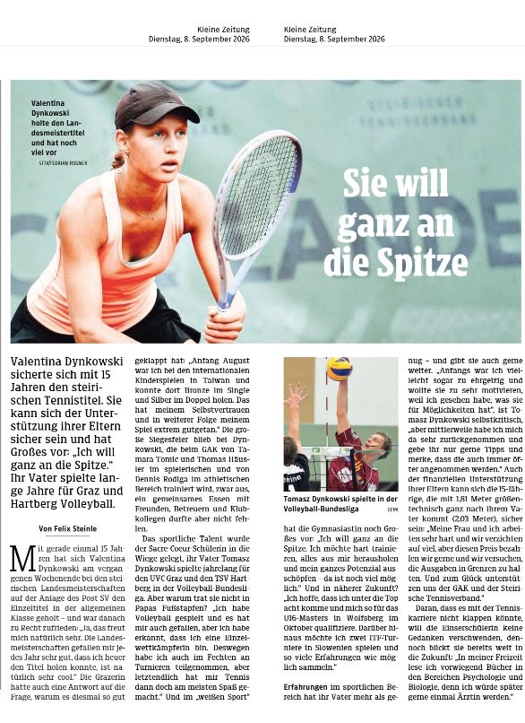 Tennisstar Valentina Dynkowski